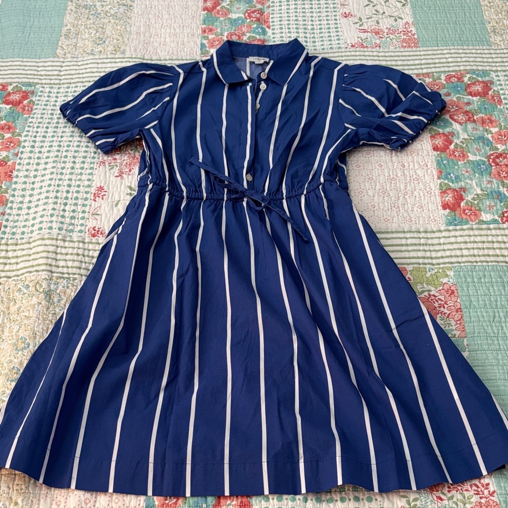 J. Crew Blue and White Striped Dress